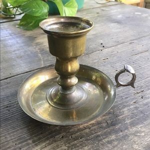 VTG Candleholder Leonard India Silver Plate/Brass